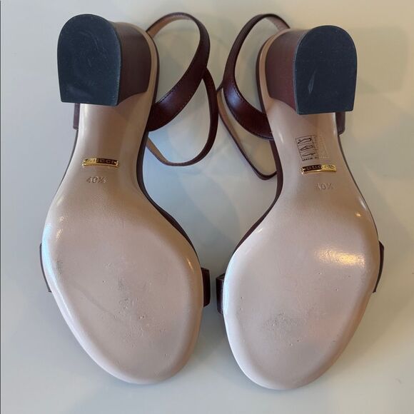 Gucci Lifford Calfskin GG Marmont Heels Vintage Bordeaux Burgundy Sandals New